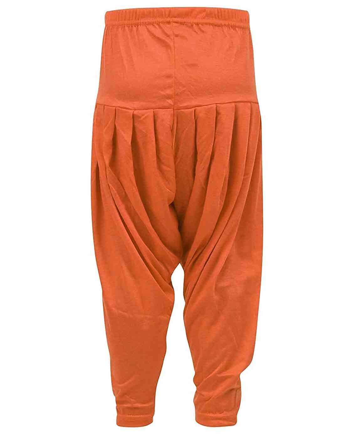 Buy Ample Women's Cotton Patiala Salwar Bottoms (Orange - Black) Online at  Low Prices in India - Paytmmall.com
