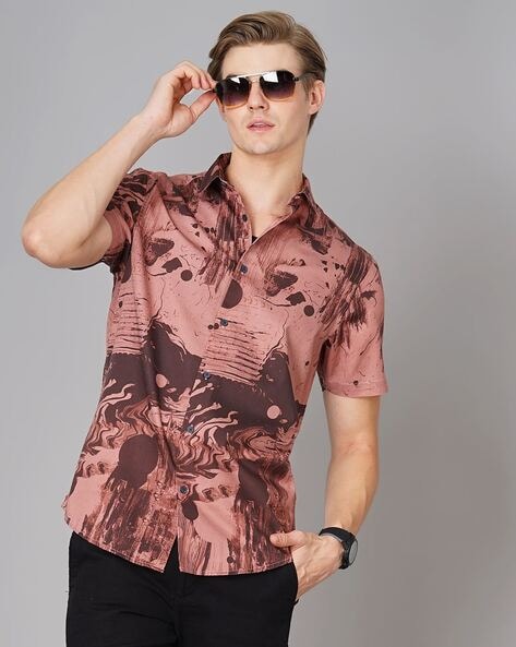 Mens satin short hot sale sleeve shirts