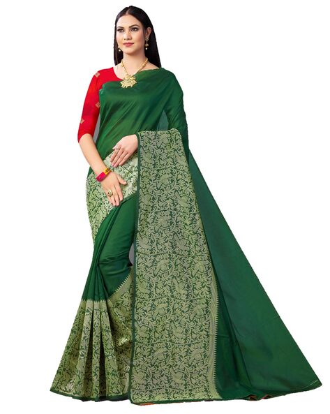 Buy Green Sarees for Women by FASHION BOOMS Online