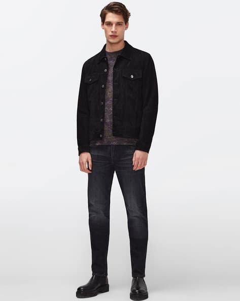 Buy For All Mankind Lightly Washed Slim Fit Jeans Black Color