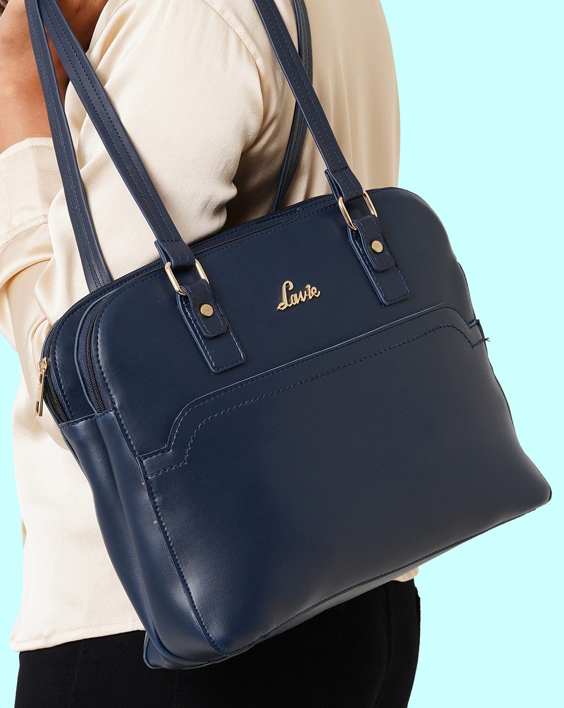 Buy Lavie Beige Solid Large Handbag Online At Best Price @ Tata CLiQ