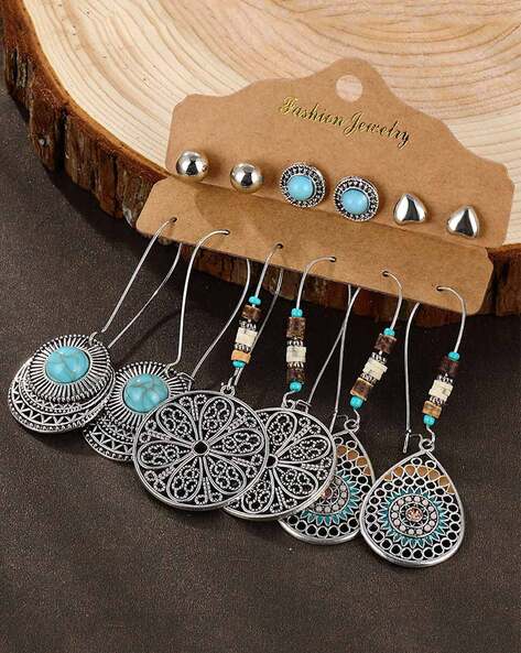 Buy Blue Earrings for Women by Kairangi by Yellow Chimes Online