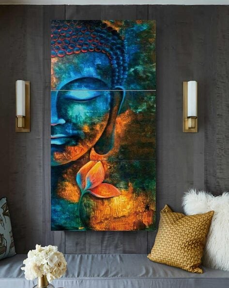 Canvas Painting  Beautiful Buddha Art Modern Wall Painting For Living  Room Bedroom Office Hotels Drawing Room 91cm X 61cm  Inephos