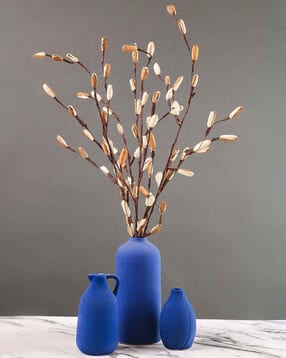 Set of 3 Decorative Graphic Print Vases