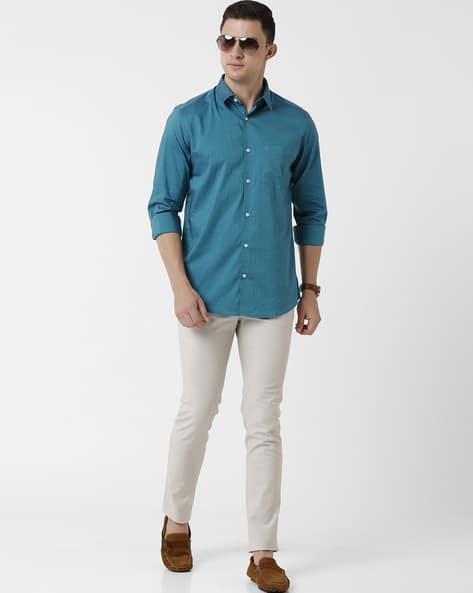Buy Teal Shirts for Men by LEOPOLE Online