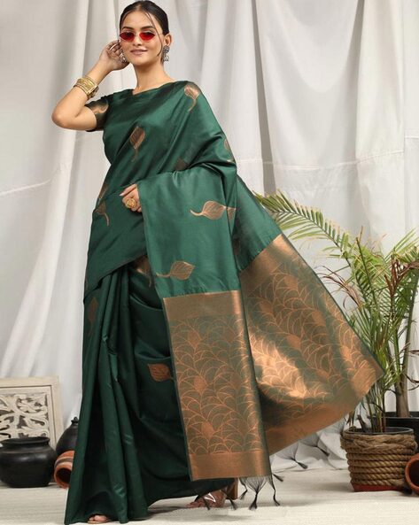 Buy Green Sarees for Women by FASHION BOOMS Online