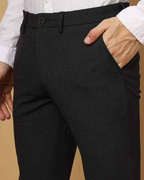 AGRADHA TEX Slim Fit Men Black Trousers  Buy AGRADHA TEX Slim Fit Men  Black Trousers Online at Best Prices in India  Flipkartcom