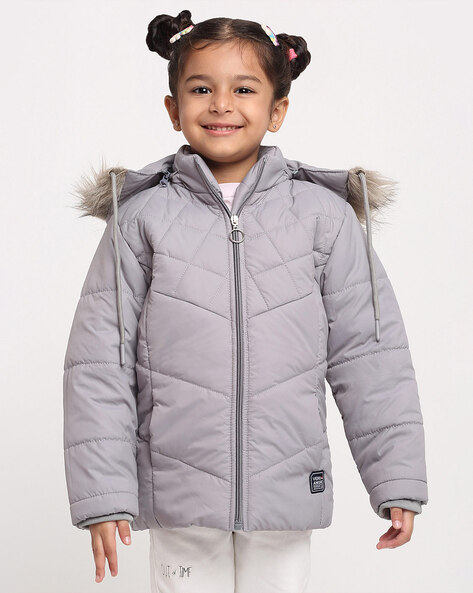 Girls grey best sale puffer jacket