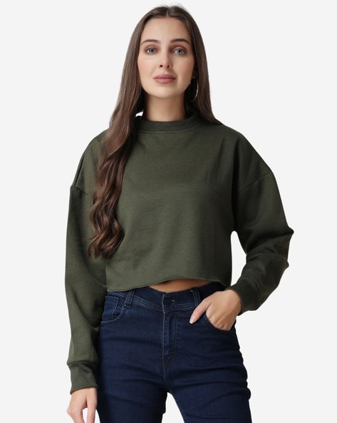 Army green hotsell sweatshirt womens