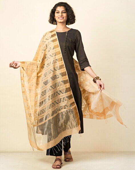 Embroidered Dupatta with Fringes Price in India