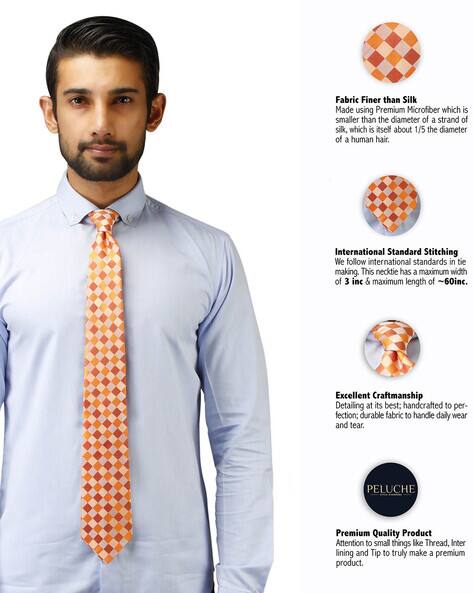Buy Orange Ties for Men by Peluche Online