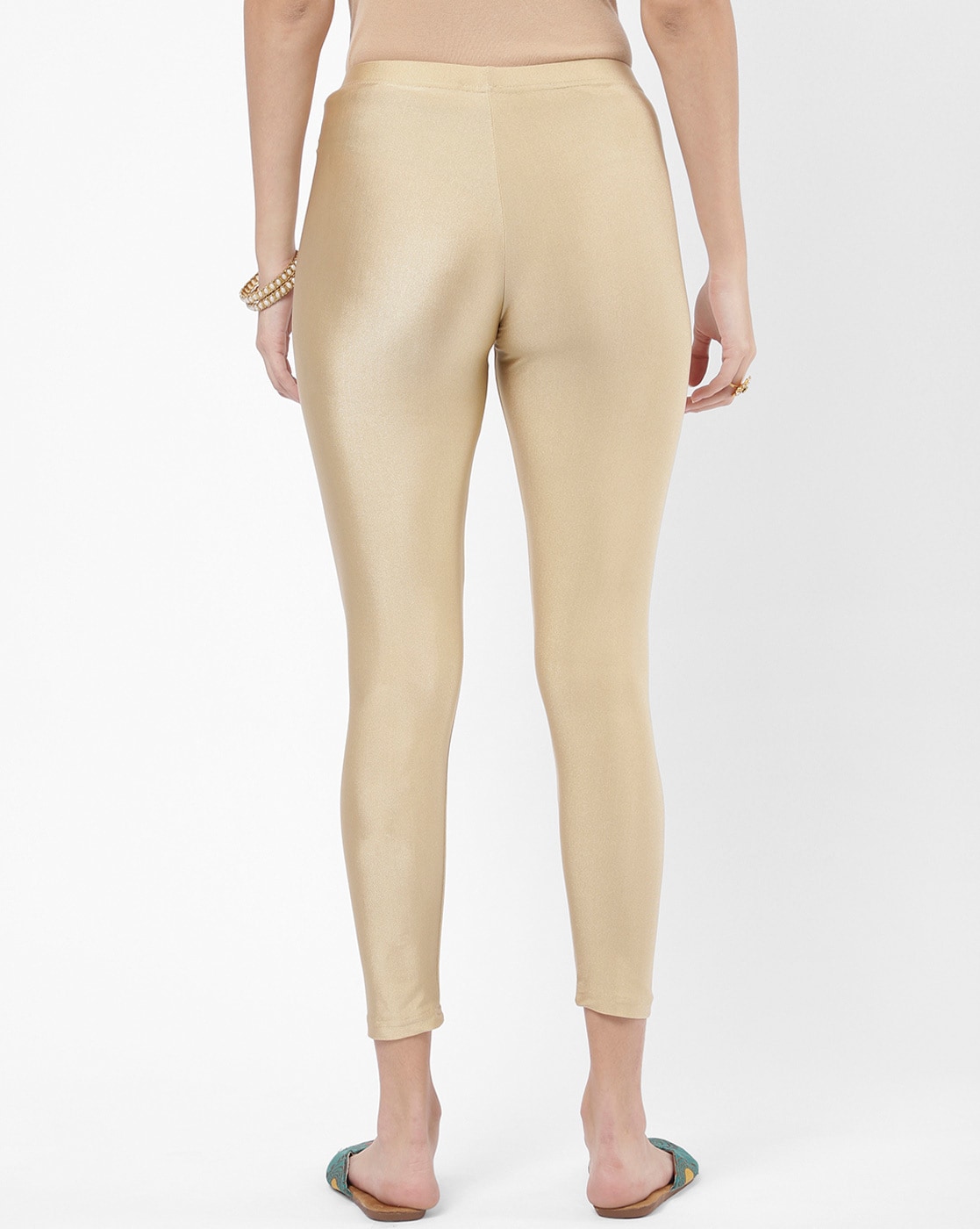 Buy Go Colors Light Gold Shimmer Leggings online