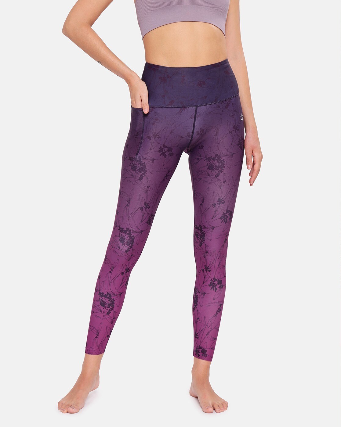 Logo Printed Sports Leggings with Drawstring Waist