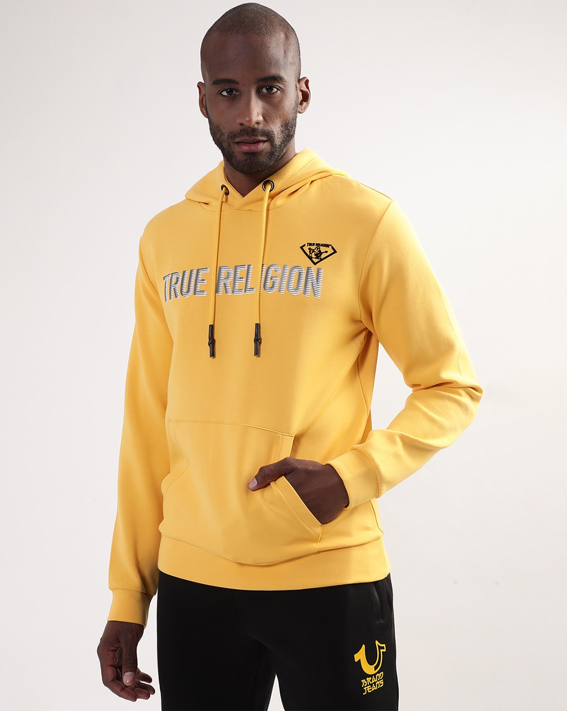 Yellow true cheap religion hoodie