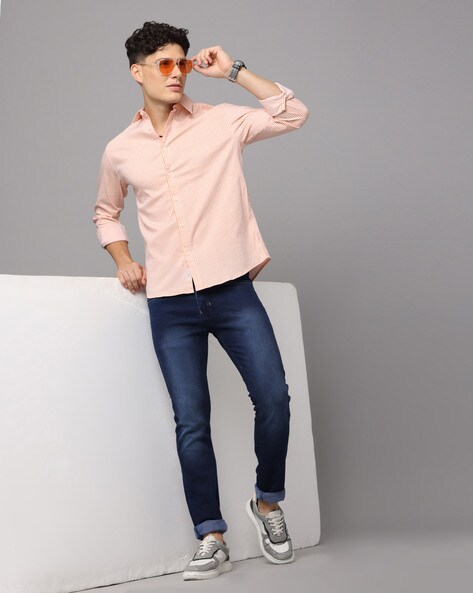 peach color shirt matching pant