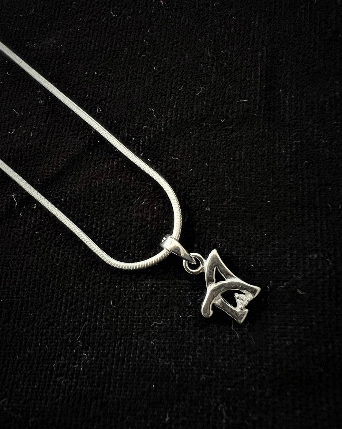 Silverworks Necklace Initial Pendant Necklace Silver J Bold
