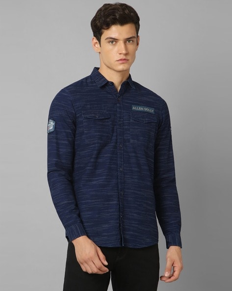 Buy Navy Blue Shirts for Men by ALLEN SOLLY Online