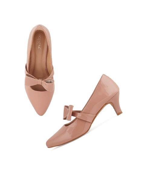 Scentra Pointed-Toe Pumps with Bow Accent