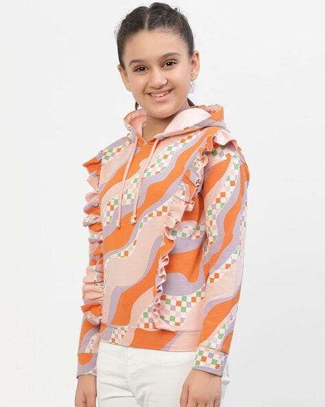 Girls on sale orange hoodie