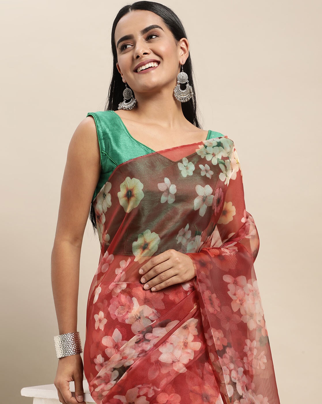 Buy Teal Sarees for Women by Saree mall Online | Ajio.com