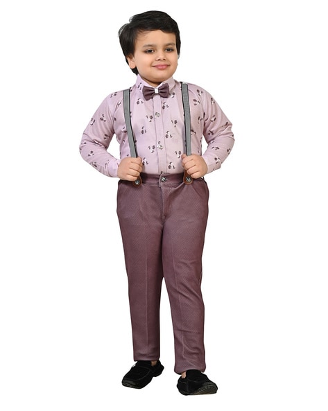 Amazon.com: ABEWIP Baby Boy Dress Clothes Gentlemen Suspenders Formal Outfit  Fall Long Sleeve Bowtie Tuxedo Romper + Suspender Pants + Bow Tie + Beret  0-24M Black 3-6 Months: Clothing, Shoes & Jewelry