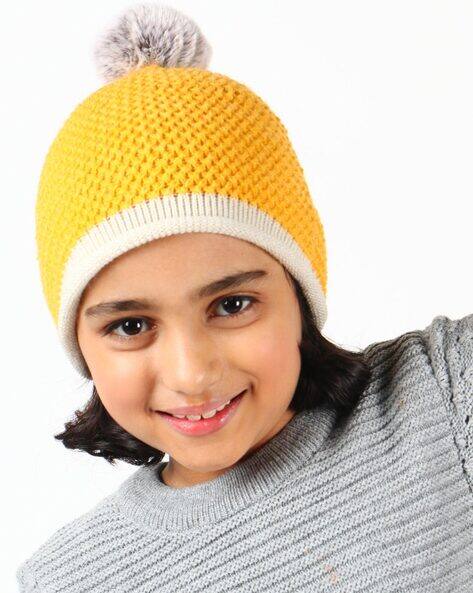 Knitted Beanie with Pom Pom