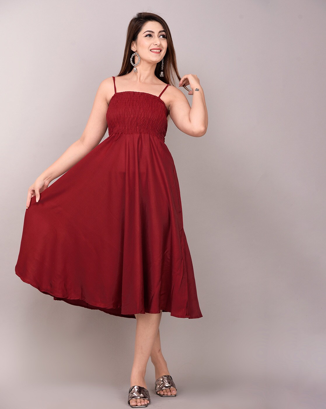 Buy Peach Dresses for Women by SELVIA Online | Ajio.com