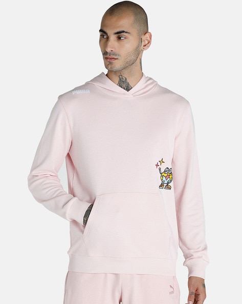 Puma pink sale hoodie mens