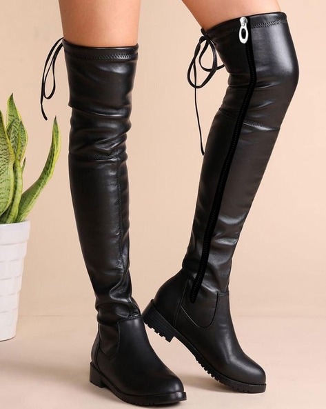 zip knee high boots