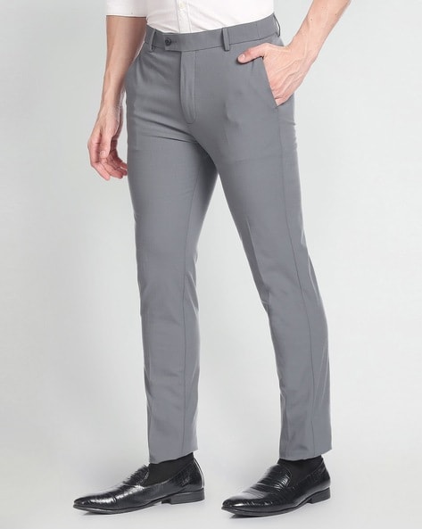Buy VAN HEUSEN Mens Ultra Slim Fit Textured Trousers | Shoppers Stop