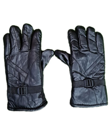 Mens black leather store winter gloves