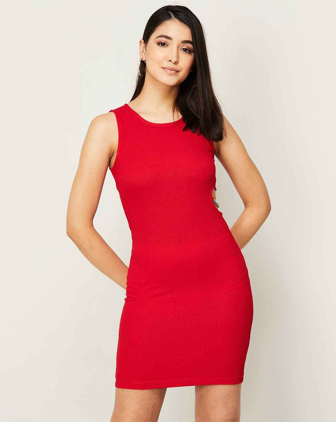 Red Mini Dress - Ribbed Dress - Sleeveless Dress - A-Line Dress - Lulus