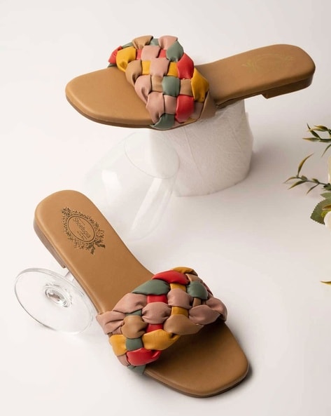 Buy Tan Flat Sandals for Women by Shoetopia Online Ajio