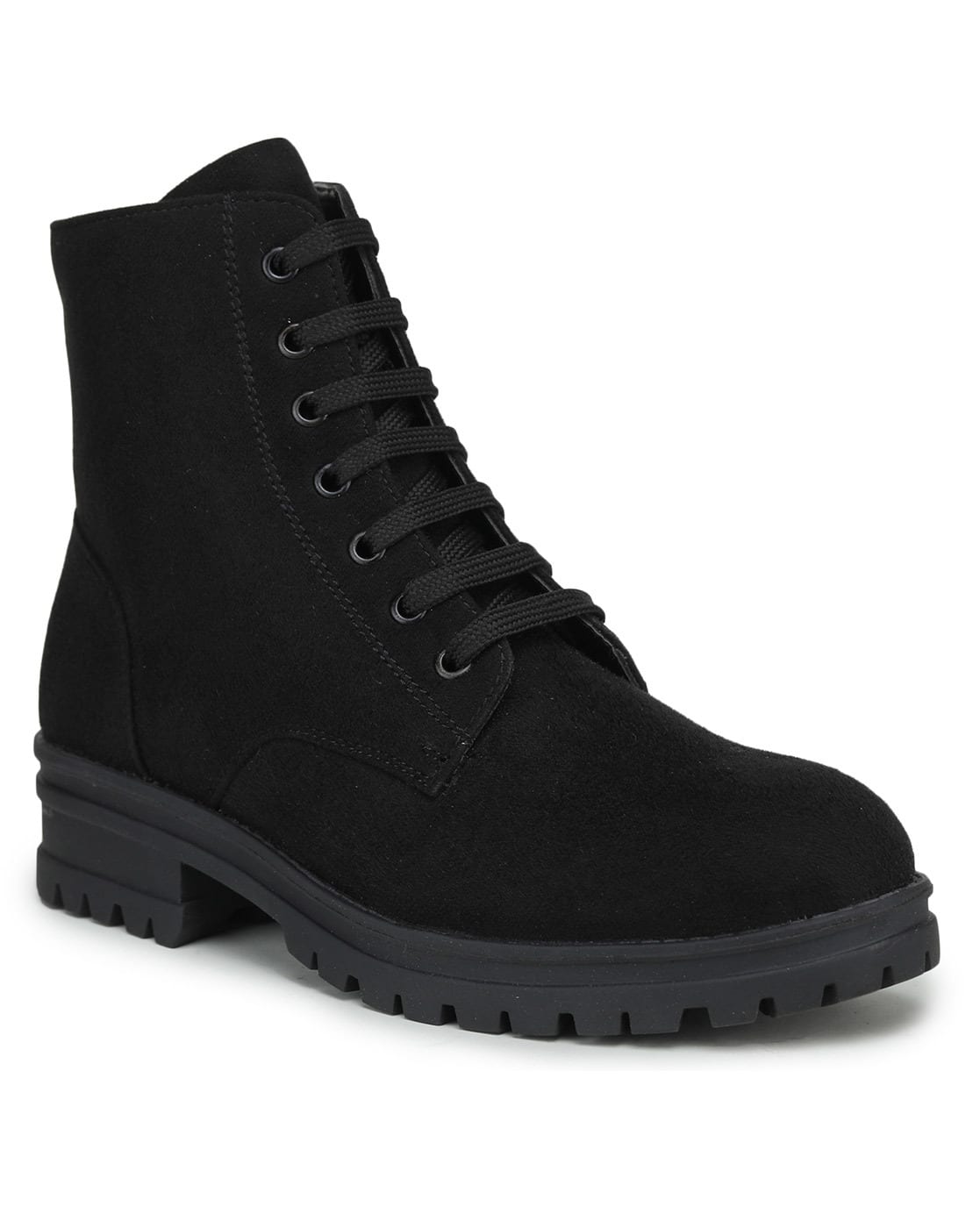 Ankle Length Lace-Up Boots upper - Main Image