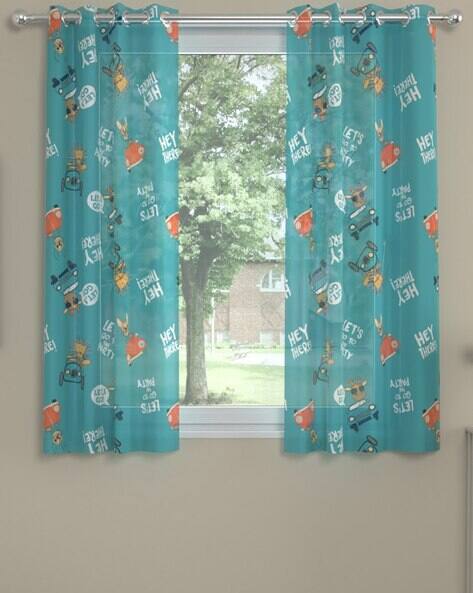 Rosarahome Set of 2 Typographic Print Window Curtains