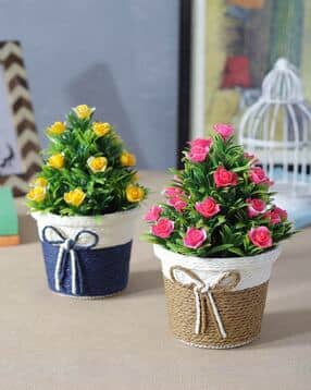 foliyaj Set of 2 Artificial Flower Plants with Pots-picture-29