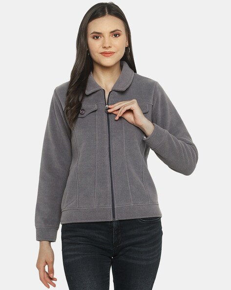 Grey corduroy jacket womens best sale