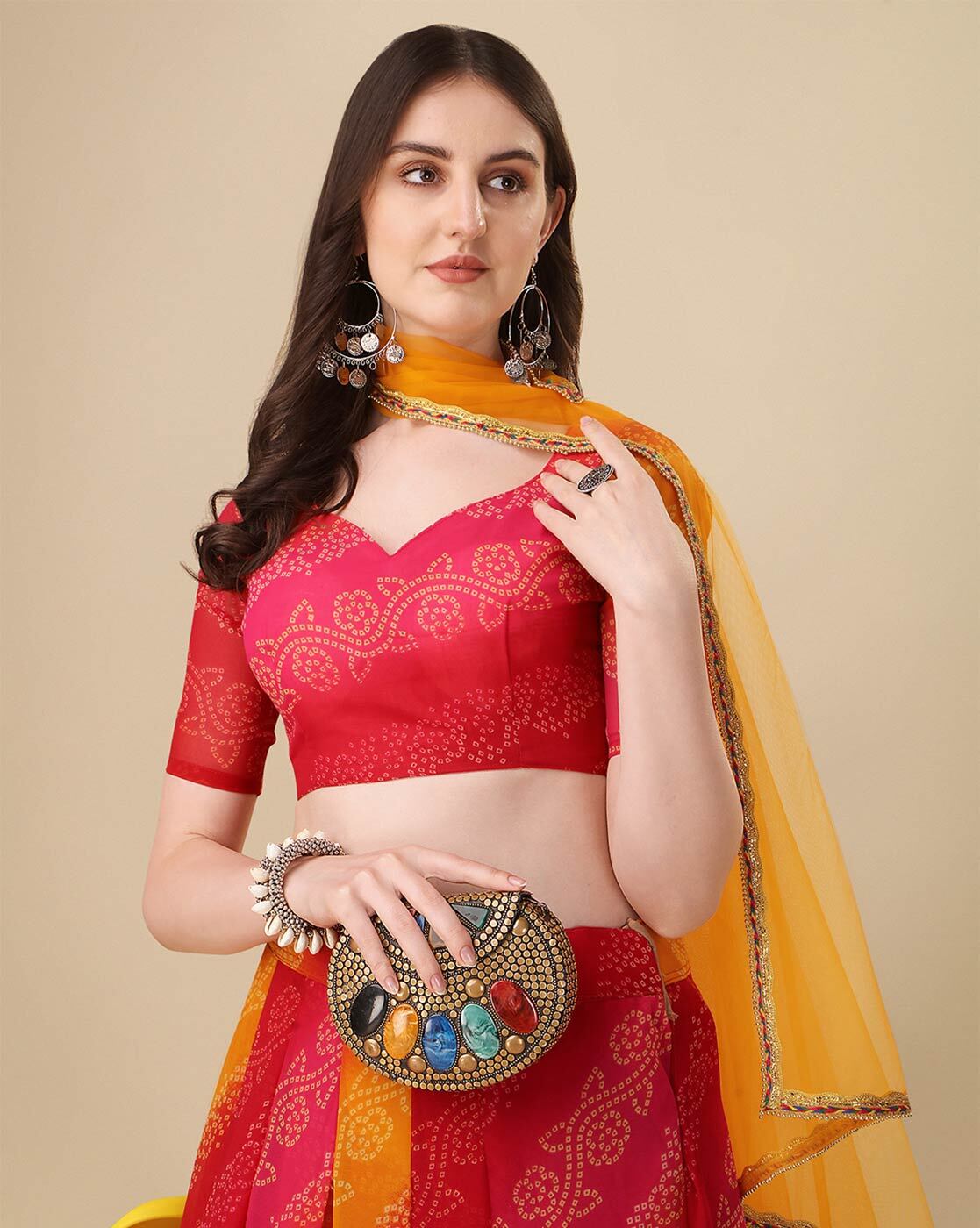 SHIVA FASHION Bandhani Semi Stitched Lehenga Choli - Buy SHIVA FASHION  Bandhani Semi Stitched Lehenga Choli Online at Best Prices in India |  Flipkart.com