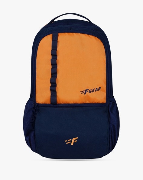 Blue shop orange backpack