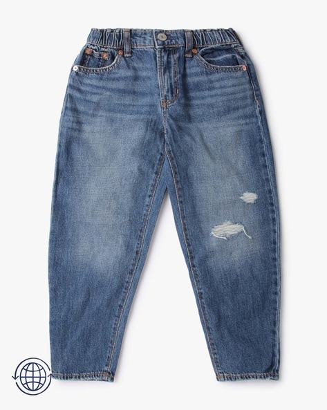 Barrel Mid Wash Ripped Jeans