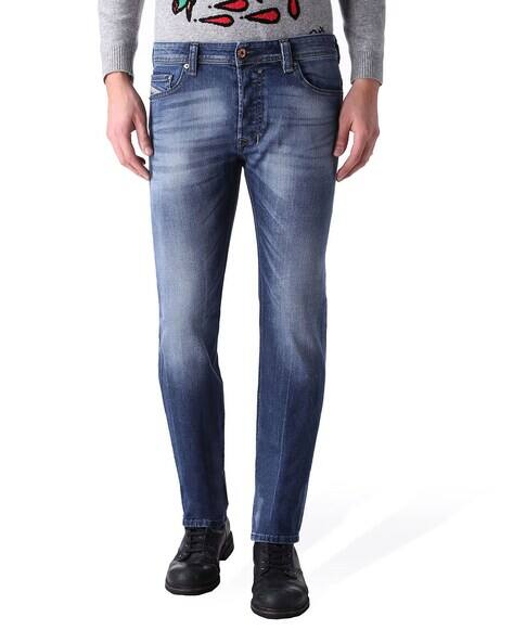 Buy DIESEL SAFADO Straight Fit Mid-Rise Heavy Washed Jeans