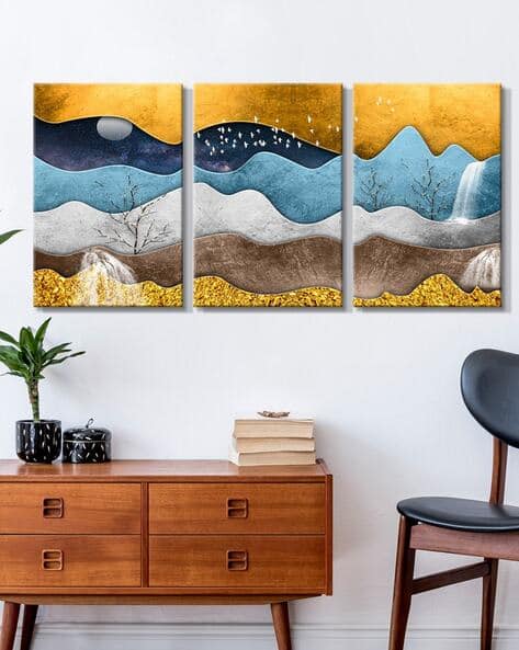 999store Set of 3 Wall Art Canvas Paintings