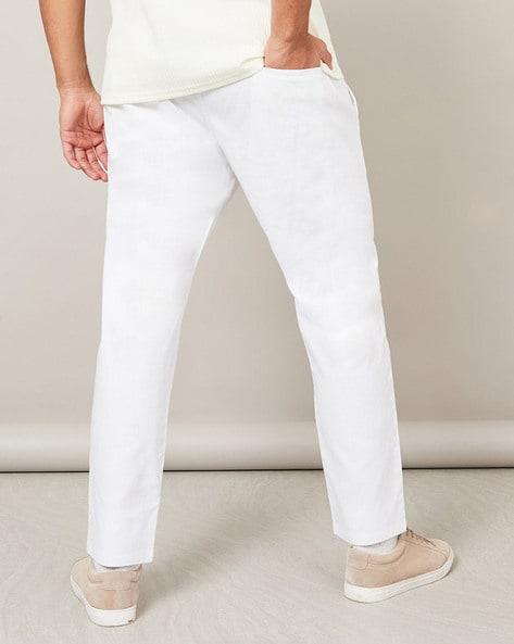 Pure linen trousers with drawstring | GutteridgeEU | Men's Trousers