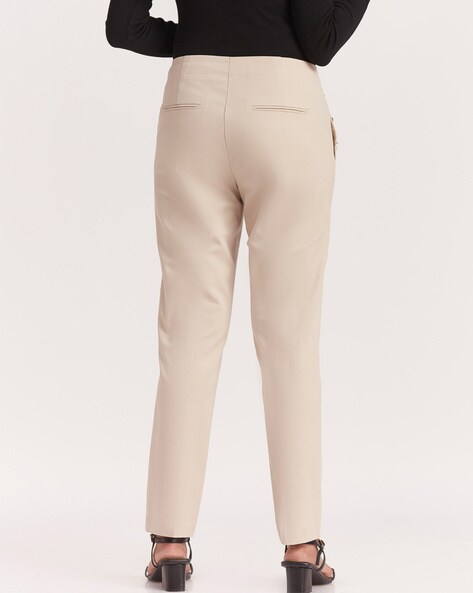 Buy Park Avenue Men Cream Solid Tapered fit Wrinkle free Regular trousers  Online at Low Prices in India  Paytmmallcom