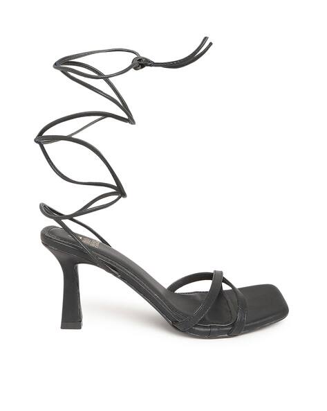 Allegra K Women's Strappy Gladiator Heel Sandals - Stiletto Platform Heels, Faux Suede