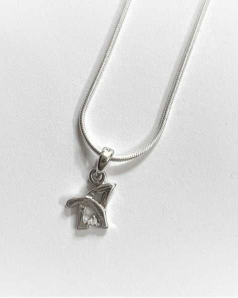 Sterling Silver Alphabet A Pendant with Chain