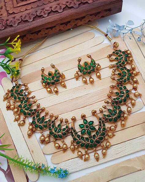 Midori Sour Green Beaded Necklace w/ Gold | Ben-Amun Jewelry