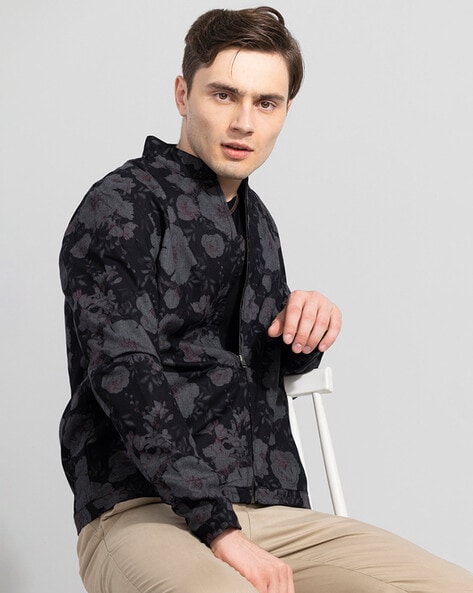 Floral print clearance bomber jacket mens