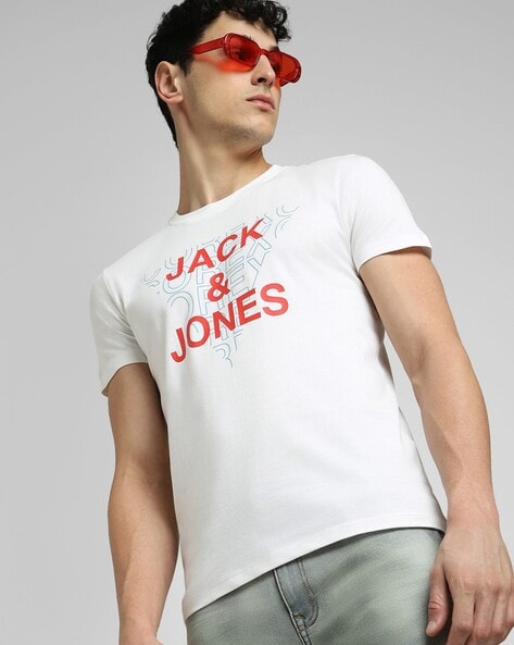 Jack & Jones White Crew Neck Logo T-Shirt