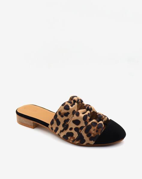 Animal Print Slip-On Mules